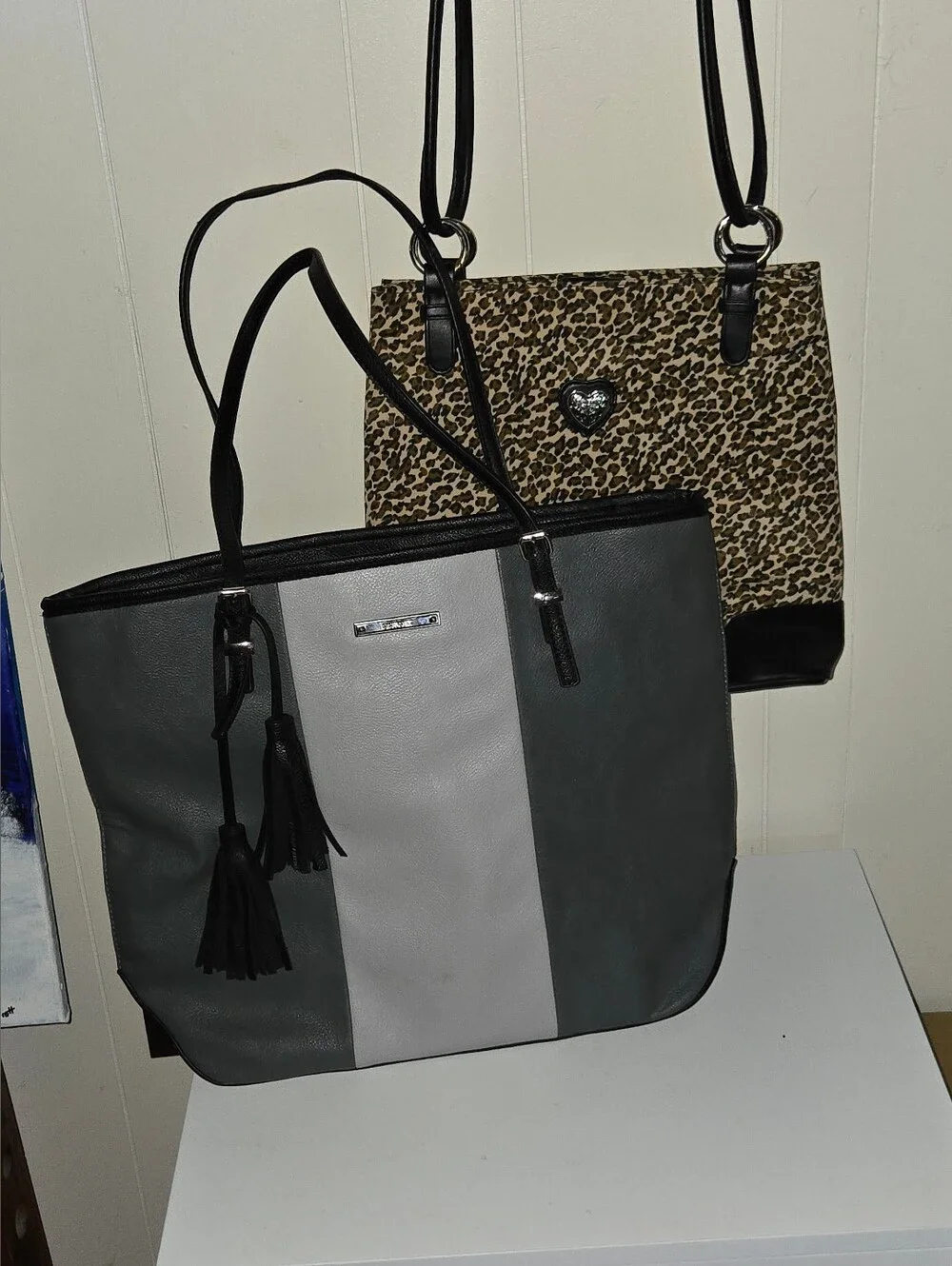 Set/2 Nine West It Girl Tote Bag & No Name Leopard Print Bag